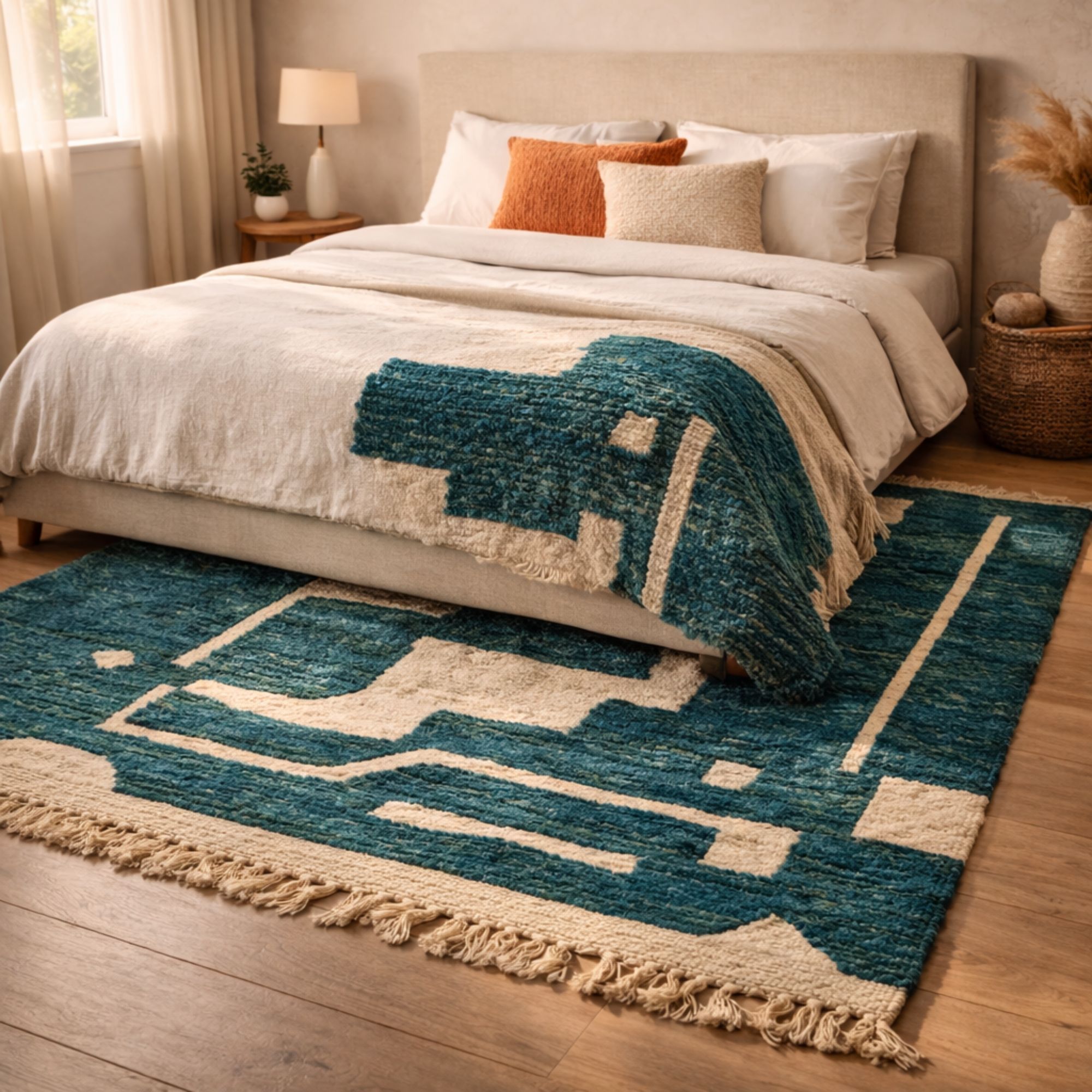 Beni Ourain Moroccan — Moroccan Rug 8x10 — Teal Berber Rug